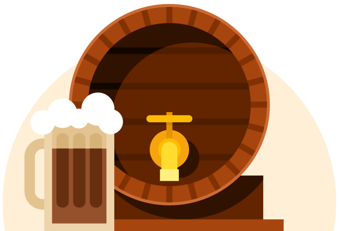 tapped beer barrel